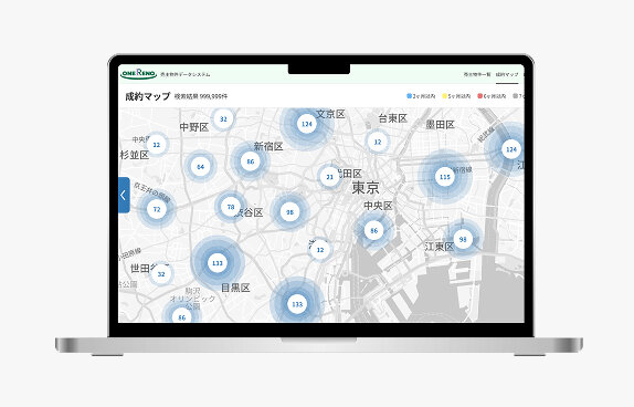 サービス独自の成約マップのスクリーンショット